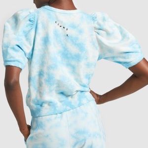CLARE VIVIER Puff Sleeve Sweatshirt Light Blue Cloud XS